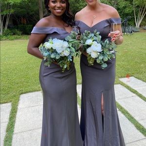 Aura Thea Bridesmaid Dress - carbon